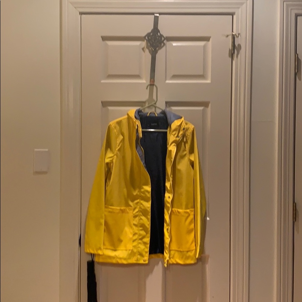 Yellow boohoo rain jacket